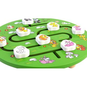 Çocuklar için ahşap labirent hayvan Yön bulmaca çocuk oyuncak karikatür hayvan labirent yuvarlak labirent bebek oyuncakları