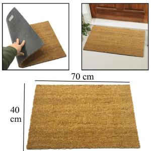 17mm Kalınlıkta PVC Tabanlı Sık Dokunmuş Koko Kıl Paspası 40x70cm Kapı Önü Paspası