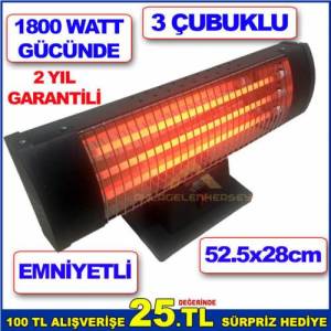1800 Watt Gücünde Sıcak Mekanlar İçin Birebir Emniyetli 3 Çubuklu Elektrikli Isıtıcı