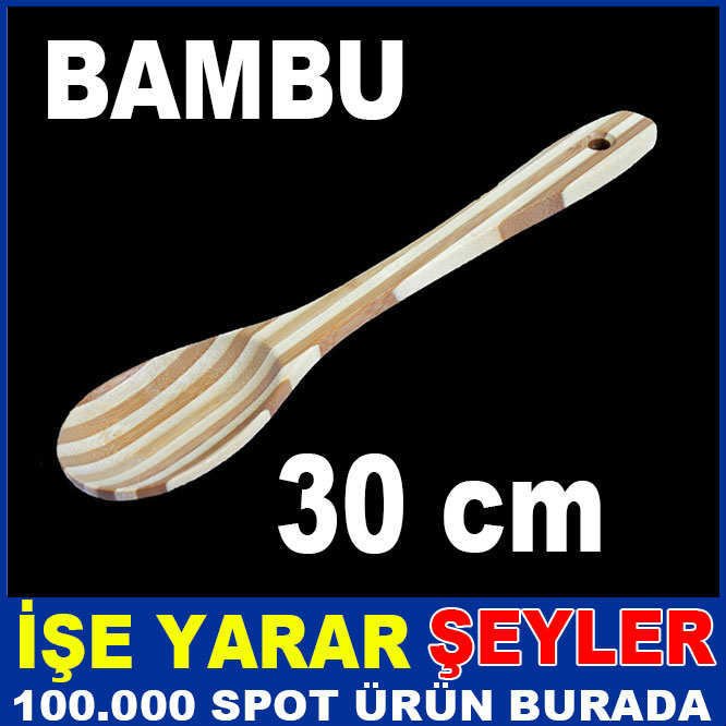30 CM ORJİNAL BAMBU YEMEK SERVİS ETME KAŞIĞI