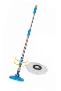 ŞOK KAMPANYA 3 adet microfiber mop püskülü ile dönerli mop set,metal saplı 360°dönerli temizlik seti