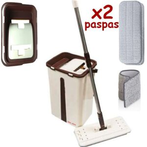 Yeni Nesil Microfiber Tablet Mop Çift Paspaslı Temizlik Seti 2 Hazneli