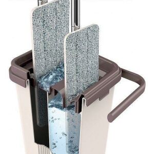 Yeni Nesil Microfiber Tablet Mop Çift Paspaslı Temizlik Seti 2 Hazneli