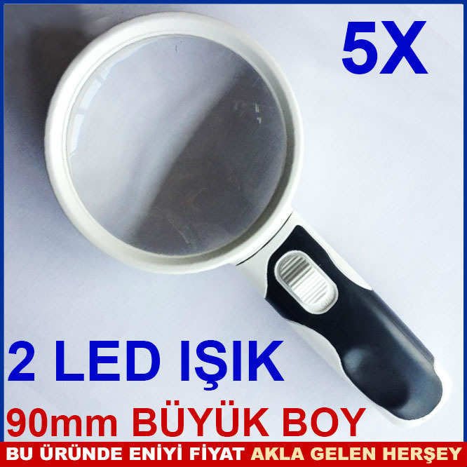 2 LENS ÇİFT MERCEKLİ PROFESYONEL IŞIKLI BÜYÜTEÇ-3