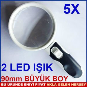 2 LENS ÇİFT MERCEKLİ PROFESYONEL IŞIKLI BÜYÜTEÇ-3
