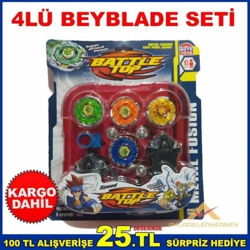 2 FIRLATICILI 4 ADET FARKLI MODEL BEYBLADE SETİ