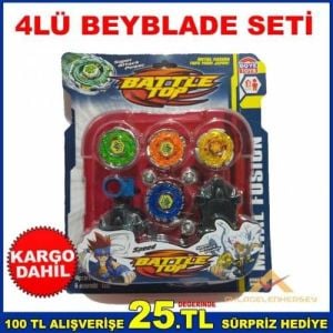 2 FIRLATICILI 4 ADET FARKLI MODEL BEYBLADE SETİ
