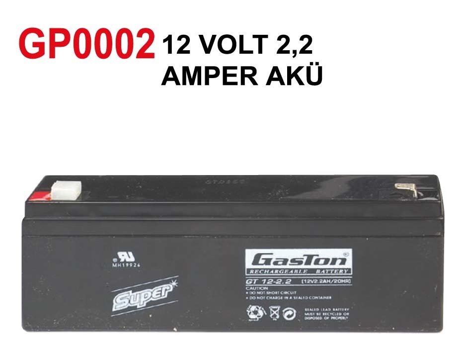 Gaston Bakımsız Kuru Akü 12V 2.2Ah Kaliteli ve Garantili Şarj Edilebilir Akü