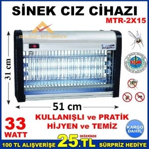 MASTER 33W ÇİFT MOR IŞIKLI ELEKTRİKLİ SİNEK CIZ CİHAZI 100M2 ETKİ