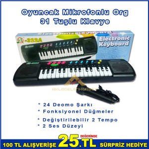 Oyuncak Mikrofonlu Org 31 Tuşlu Klavye - Elektronic Keyboard