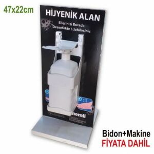Dezenfektan Standı Hijyenik Alan Seti 5 Litre Antibakteriyel Dezenfektan Sıvısı+Makine+Bidon Hediye