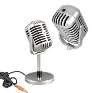 NOSTALJİK GÖRÜNÜMLÜ PC İLE UYUMLU PROFESYONEL MİNİ MİKROFON