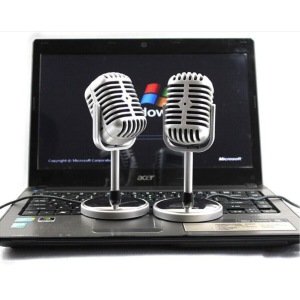 NOSTALJİK GÖRÜNÜMLÜ PC İLE UYUMLU PROFESYONEL MİNİ MİKROFON