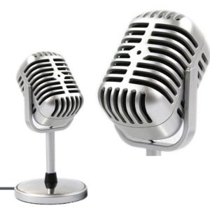 NOSTALJİK GÖRÜNÜMLÜ PC İLE UYUMLU PROFESYONEL MİNİ MİKROFON