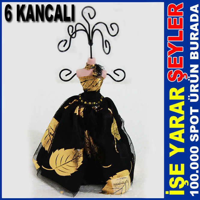 6 KANCALI ELBİSELİ DEKORATİF TAKI ASMA STANDI