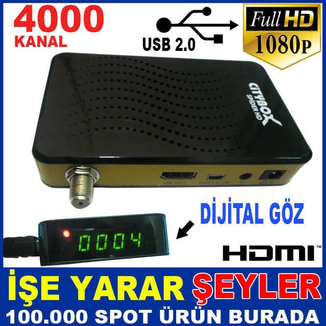 CITYBOX 4000 KANAL DİJİTAL GÖZ HD UYDU ALICI