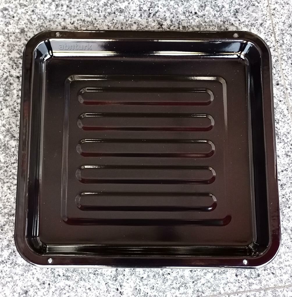 37x34cm Emaye Fırın Tepsisi Siyah İç Dış Yüzeyi Sağlıklı Kaliteli Çinko Dikdörtgen Börek Tepsisi N34