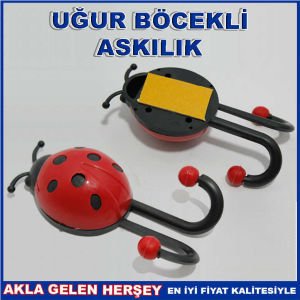 UĞUR BÖCEĞİ DESENLİ 2 Lİ YAPIŞKANLI ASKILIK