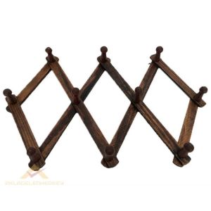 ANTİK GÖRÜNÜMLÜ KATLANABİLİR 10 KANCALI AHŞAP DUVAR ASKISI