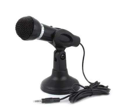 YW-30 Masaüstü El Mikrofonu Kondenserli Tripod Ayaklı 3.5mm Jack 1.6m Kablo Uzunluğu 196 gr Ağırlık