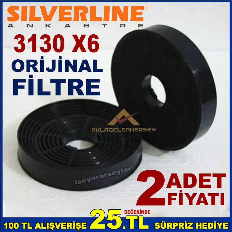 SILVERLINE 3130 X6 ANKASTRE DAVLUMBAZ FİLTRESİ SILVERLINE 3130 X6 ASPİRATÖR KARBON FİLTRE