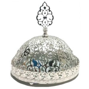 15 cm. İÇİ AYNALI KARARMAZ KAPLAMALI GÜMÜŞ RENK METAL ŞEKERLİK