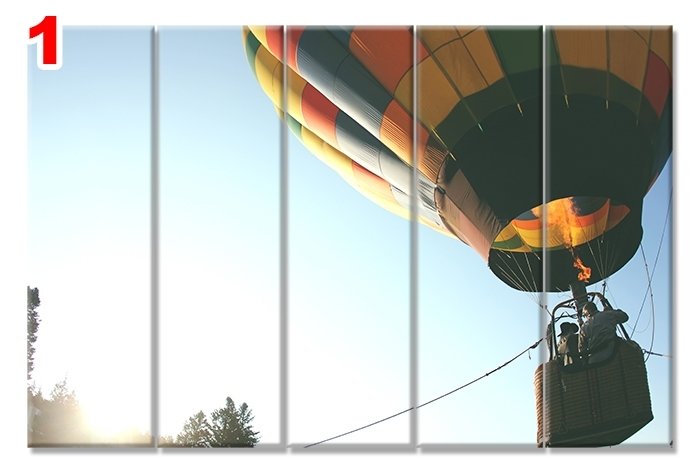 BALONLA SEYAHAT 7 STİL 5 PARÇALI KANVAS TABLO