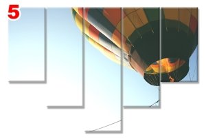 BALONLA SEYAHAT 7 STİL 5 PARÇALI KANVAS TABLO