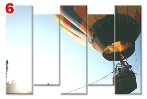 BALONLA SEYAHAT 7 STİL 5 PARÇALI KANVAS TABLO