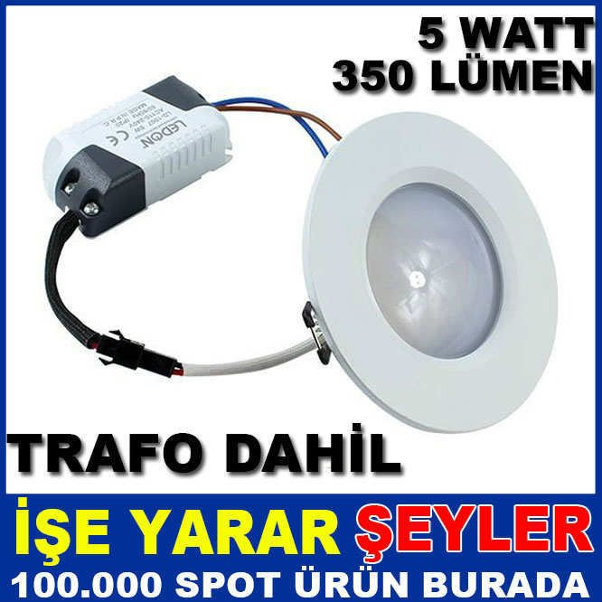 LED 5 WATT 110/240VOLT BOMBELİ TAVAN ARMATÜRÜ