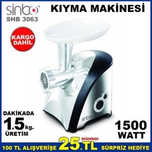 SİNBO 1500W ÇELİK BIÇAKLI KIYMA MAKİNESİ SHB3063