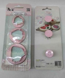 Sun plast çilek basmalı şeker hamuru 3 adet kesici D_5