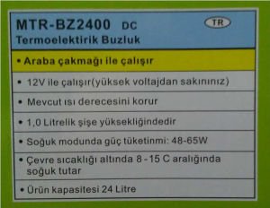 24 Litre Araç İçi Buzluk,12V Oto Buzdolabı Taşınabilir Araç Termosu, Çakmaklık Girişli Araba Buzluğu