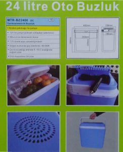 24 Litre Araç İçi Buzluk,12V Oto Buzdolabı Taşınabilir Araç Termosu, Çakmaklık Girişli Araba Buzluğu