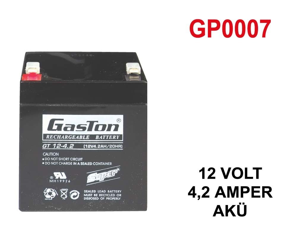 Gaston Bakımsız Kuru Akü 12V 4.2Ah Kaliteli ve Garantili Şarj Edilebilir Akü