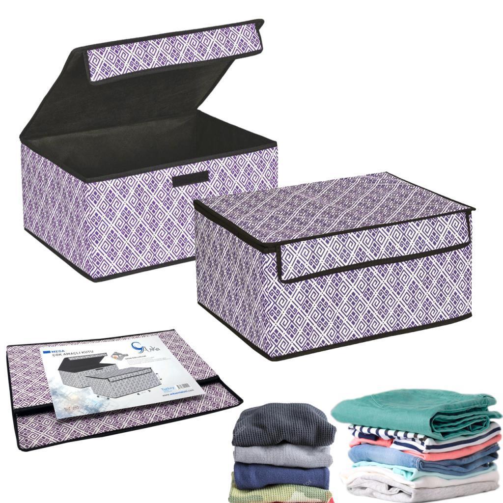 Silinebilir Kumaştan Çok Amaçlı Katlanır Mega Sepet 40x60x30 cm Kirli Çamaşır ile Oyuncak Sepeti