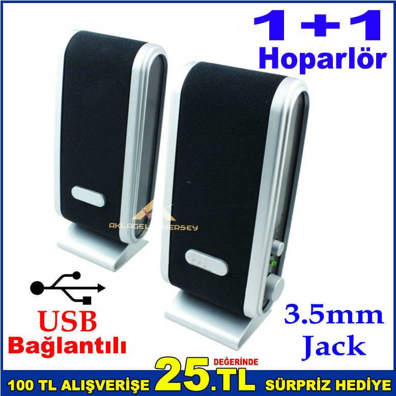 Technomax 1+1 USB Multimedya Hoparlör Seti Çok Güçlü Ses Volume Ayarlı Speaker USB Bağlantılı