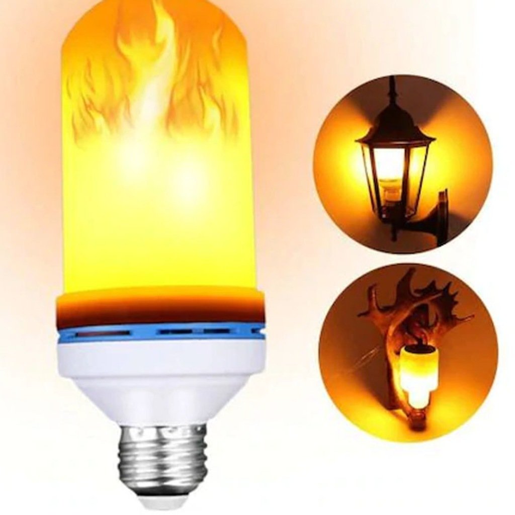 Alevli Led Ampul Lamba Dekoratif Elektrikli Ateş Efektli Lamba