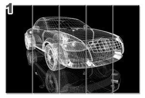 AUDI TT 3D 7 STİL 5 PARÇALI KANVAS TABLO