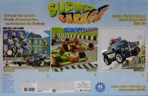3 Katlı Trafik Aksesuarlı ve Arabalarıyla Beraber Super Garaj Set