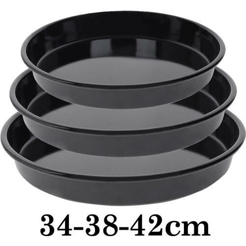Emaye Fırın Tepsi Seti 34/38/42 cm Boylarda 3 Tepsi Siyah