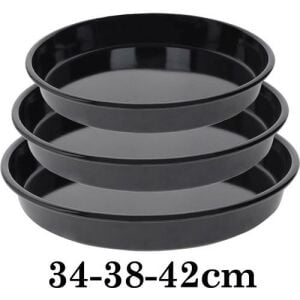 Emaye Fırın Tepsi Seti 34/38/42 cm Boylarda 3 Tepsi Siyah