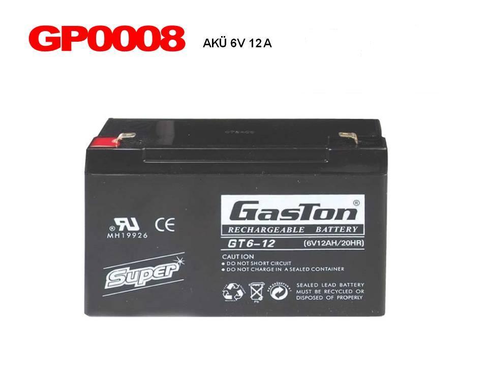 Gaston Bakımsız Kuru Akü 6V 12Ah Kaliteli ve Garantili Şarj Edilebilir Akü