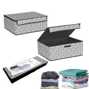 Silinebilir Kumaştan Katlanır Baza ve Çekyat Altı Sepet 39x50x19cm Kirli Çamaşır ile Oyuncak Sepeti