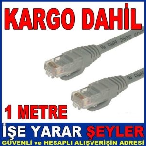 1 METRE CAT 5 ETHERNET KABLOSU 2 UCU JACKLI KD