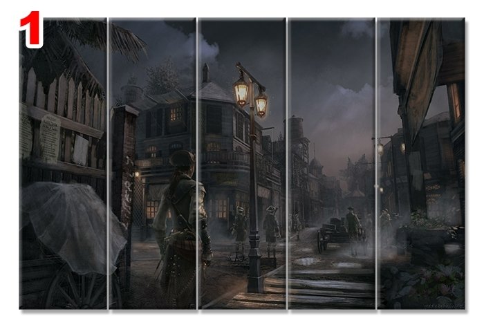 ASSASSINS CREED 3 7 STİL 5 PARÇALI KANVAS TABLO