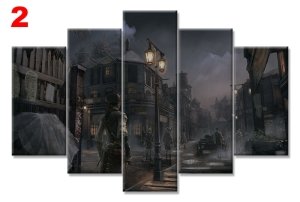 ASSASSINS CREED 3 7 STİL 5 PARÇALI KANVAS TABLO