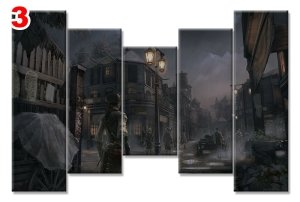 ASSASSINS CREED 3 7 STİL 5 PARÇALI KANVAS TABLO