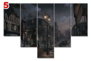 ASSASSINS CREED 3 7 STİL 5 PARÇALI KANVAS TABLO