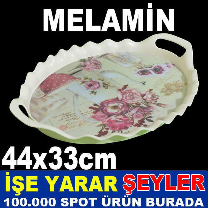 BÜYÜK BOY KAYDIRMAZ  TIRTILLI MELAMİN TEPSİ